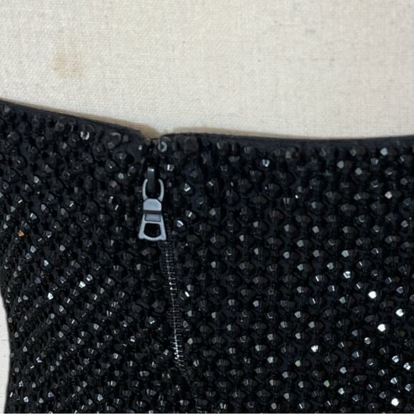 Alice & Olivia Leia Strapless Embellished Sequin Black Mini Dress Size 10 - Picture 9 of 16